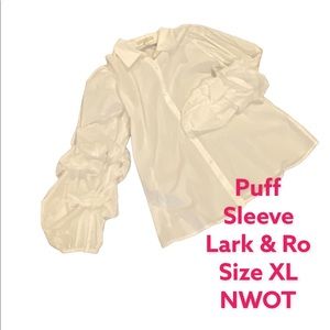 Lark and Ro puff sleeve blouse NWOT